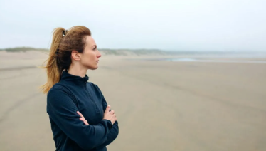 stock image woman on sea